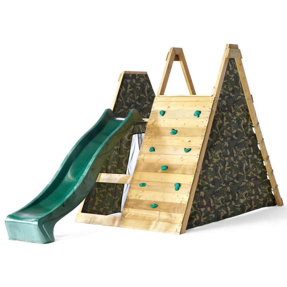 plum climbing frame and slide