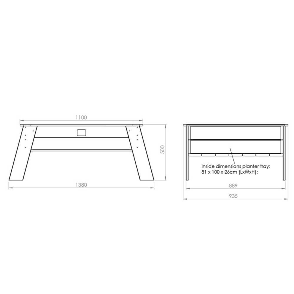 EXIT Toys Aksent Kids Planter Table XL