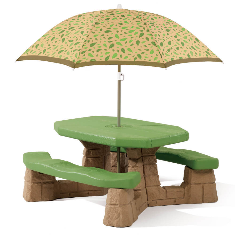 Step2 Naturally Playful Picnic Table with Umbrella- Green Leaf