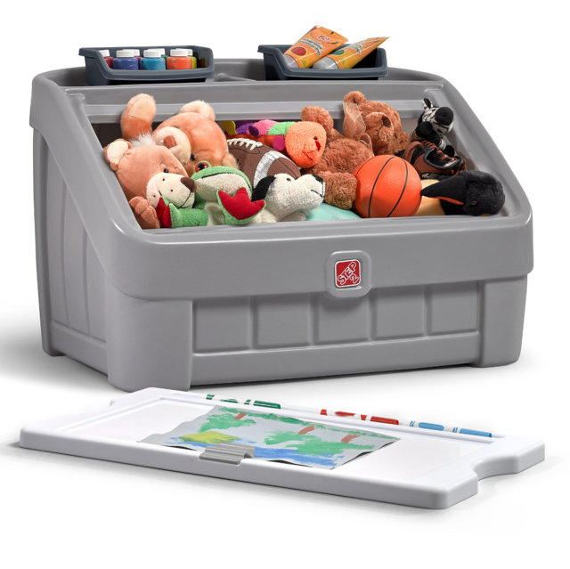 Step2 2-in-1 Toy Box & Art Lid - Grey