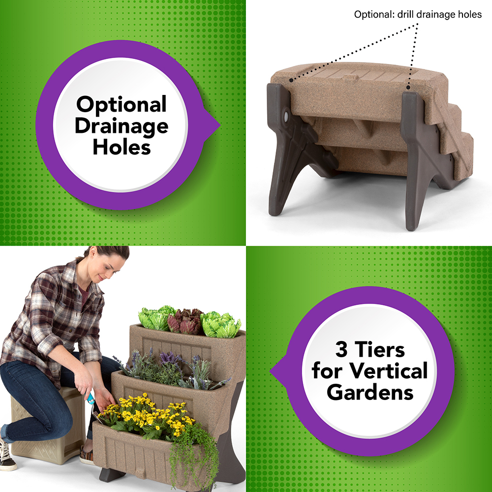 Simplay3 3-Level Herb & Flower Garden Planter 