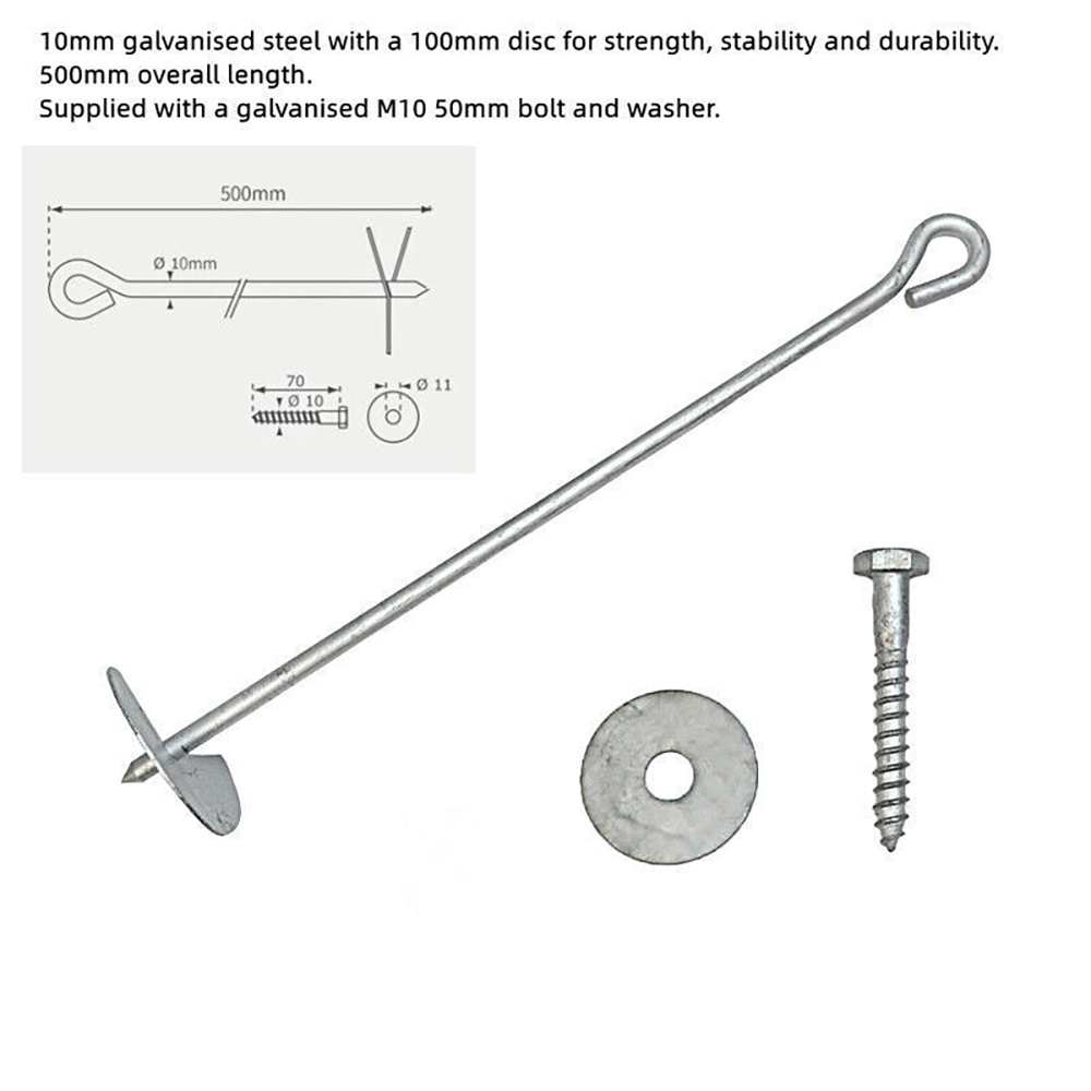 Actiplay Ground Anchor Screw - Galvanised