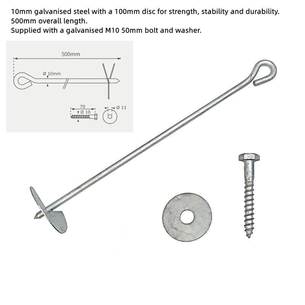 Actiplay Ground Anchor Screw - Galvanised (Pack of 4)