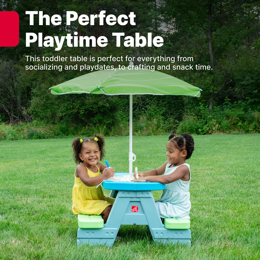 Step2 Sun & Shade Picnic Table with Umbrella