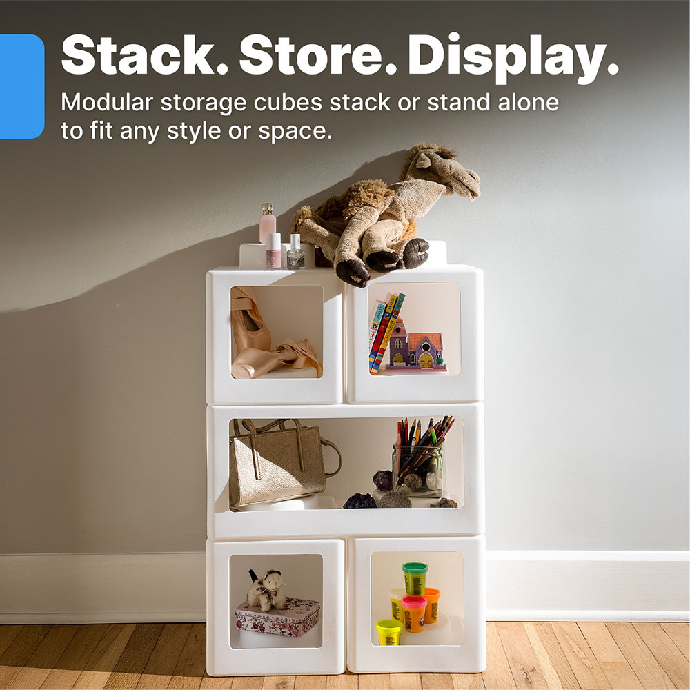 Step2 Contemporary Builders Stackable Storage Cubes - White