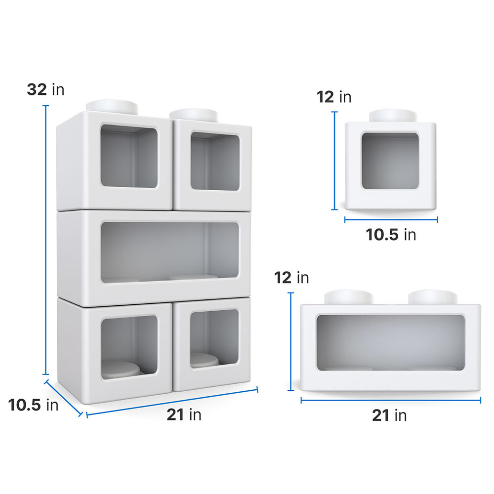 Step2 Contemporary Builders Stackable Storage Cubes - White