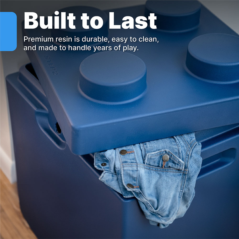 Step2 Contemporary Builders Toy Box - Denim Blue