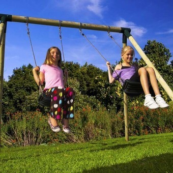 Plum Marmoset Wooden Pole Swing Set 